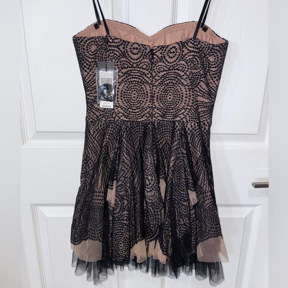 NWT BCBG Max Azria Noelle black/nude strapless and ruffled dress size 6 - Picture 2 of 6